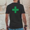 Green Medical Marijuana Cross Symbol Medicine Mens Back Print T-shirt Funny Gifts