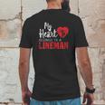 My Heart Belongs To A Electric Cable Lineman Mens Back Print T-shirt Funny Gifts