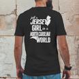 Jersey Girl In A North Carolina World Tshirt Mens Back Print T-shirt Funny Gifts