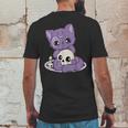 Kawaii Pastel Goth Cute Creepy Black Cat And Skull Anime Nu Mens Back Print T-shirt Funny Gifts