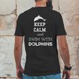 Keep Calm And Swim With Dolphins Mens Back Print T-shirt Funny Gifts