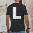 Letter L Capital Alphabet Bold Style Mens Back Print T-shirt Funny Gifts