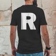 Letter R Alphabet Capital Initial Spell Word Mens Back Print T-shirt Funny Gifts