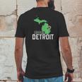 Made In Detroit Michigan State Map Motor City Area 313 Gift Mens Back Print T-shirt Funny Gifts