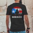 Puerto Rican Flag Taino Sun Boriken Borinquen Borikua Taino Mens Back Print T-shirt Funny Gifts