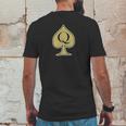 Queen Of Spades With Qos Symbol Mens Back Print T-shirt Funny Gifts