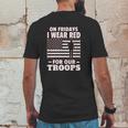 Red Fridays Military Supporter Mens Back Print T-shirt Funny Gifts