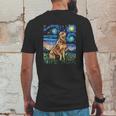 Starry Night Cattle Dog Colorful Mens Back Print T-shirt Funny Gifts