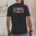 Steam Locomotive Train American Flag Mens Back Print T-shirt Funny Gifts