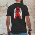 Survivor Red Ribbon Recovery Mens Back Print T-shirt Funny Gifts