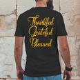 Thankful Grateful Blessed Gold Thanksgiving Logo Mens Back Print T-shirt Funny Gifts