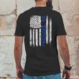 Thin Blue Line Flag American Us Marshal Mens Back Print T-shirt Funny Gifts