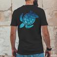 Turtle Lovers Blue Aqua Colors BeachCutes Mens Back Print T-shirt Funny Gifts