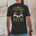 Never Underestimate An Old Man Who Graduated From Elon College Mens Back Print T-shirt Funny Gifts