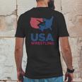 Usa Wrestling Eroded Mens Back Print T-shirt Funny Gifts