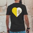 Vatican City Flag Heart Mens Back Print T-shirt Funny Gifts