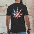 Vintage Weed American Flag 420 Mens Back Print T-shirt Funny Gifts