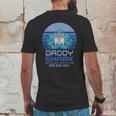 Vintage Weight Lifting Daddy Shark Mens Back Print T-shirt Funny Gifts