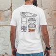 Back To The Future Delorean Blueprint Mens Back Print T-shirt Funny Gifts