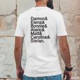 Damon Elena Bonnie Alaric Matt Caroline Stefan Mens Back Print T-shirt Funny Gifts