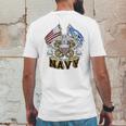 Double Flag Usn Navy Mens Back Print T-shirt Funny Gifts