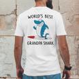 Grandpa Gift Worlds Best Grandpa Shark Mens Back Print T-shirt Funny Gifts