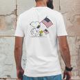 Snoopy And Woodstock Holding American Flag 4Th Of July Mens Back Print T-shirt Funny Gifts