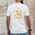 Vintage Cccp Flag Soviet Russian Union Communist Party Mens Back Print T-shirt Funny Gifts