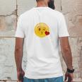 Winky Face Smiley With Heart Kiss Emoji Mens Back Print T-shirt Funny Gifts