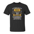 30Th Birthday Gift 30 Years Old Awesome Since February 1992 Ver2 Unisex T-Shirt