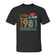 40Th Birthday Gift Vintage 1981 Retro 40 Years Old Unisex T-Shirt