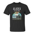 Alaska Mountain Retro Vintage Plane Bush Flying Unisex T-Shirt