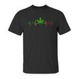 Cannabis Heartbeat Weed Marijuana Pot Ganja Leaf Stoner Unisex T-Shirt