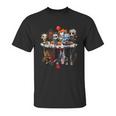 Cute Horror Movie Chibi Character Water Reflection Halloween Unisex T-Shirt