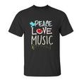 Cute Peace Love Music Hippie Hipster Festival Unisex T-Shirt