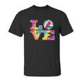 Girls Volleyball Tie Dye Love Colorful For Teenagers Unisex T-Shirt