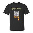 Harry Pawter Funny Magic Cat With Glasses Gift Unisex T-Shirt