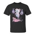 Kawaii Pastel Goth Cute Creepy Strawberry Milk Ghost Cow Graphic Design Printed Casual Daily Basic Unisex T-Shirt