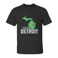 Made In Detroit Michigan State Map Motor City Area Graphic Design Printed Casual Daily Basic Unisex T-Shirt