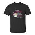 Med Tech Lab Medical Technician Unicorn Lovers Funny Gift Unisex T-Shirt