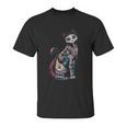 Mosaic Skull Day Of The Dead Cat Art Gift Unisex T-Shirt