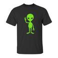 We Come In Peach Sign Hippie Green Alien Ufo Martian Unisex T-Shirt