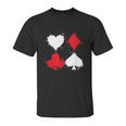 Playing Cards Poker Heart Spade Diamond Club Unisex T-Shirt