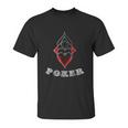 Poker Spades Hearts Diamonds Club Shiny Bling Overlap Unisex T-Shirt