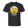 Smiling Emojis Lady Bling Face Glasses Costume Unisex T-Shirt