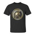 Spartan Helmet Gold Gladiator Sparta Greek Gym Workout Unisex T-Shirt