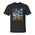 Starry Night Cattle Dog Colorful Unisex T-Shirt