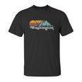 Vintage Washington State Retro Distressed Mountains Graphic Unisex T-Shirt