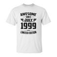 22Nd Birthday Gift 22 Years Old Awesome Since July 1999 Ver2 Unisex T-Shirt