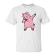 Dabbing Pig Funny Piggy Farm Farmer Pig Dab Dance Unisex T-Shirt